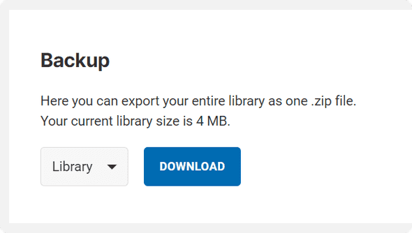 Backup your library