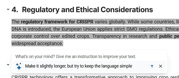Custom AI query interface showing question input field
