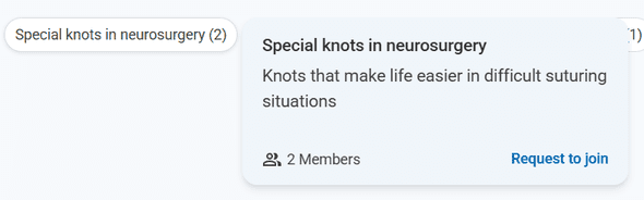 Group space preview showing research focus and member information