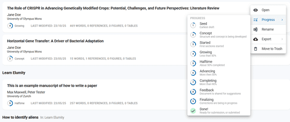 Write module progress tracking showing all 10 stages