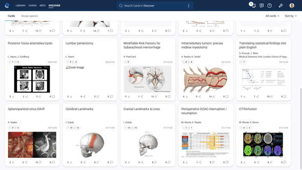 Published card in Discover feed showing interaction options