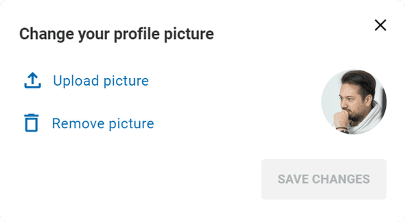 Upload a new picture or remove the current one