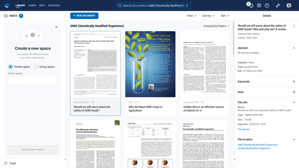 New user workspace setup showing space creation dialog