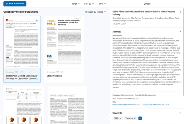 Metadata panel showing citation export options and document details