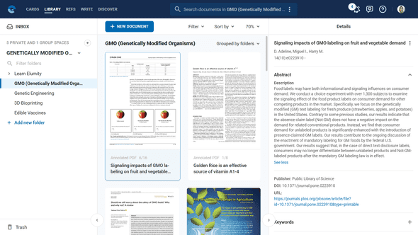 PDF document showing automatically extracted metadata